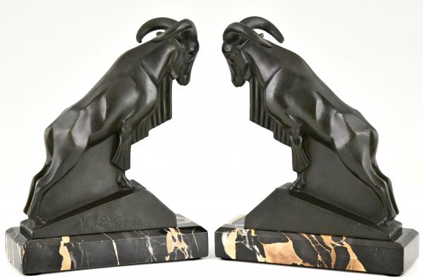 Art Deco Ibex bookends Max Le Verrier