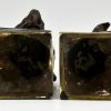 Art Deco sculpture serre livres bronze buste de chiens terriers