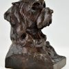 Art Deco Bronze Skulptur Buchstützen Hund Terrier