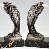 Art Deco bronze heron bookends Manin