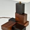 Art Deco wooden Constructivist table lamps