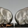 Art Deco polar bear bookends