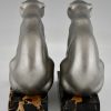 Art Deco polar bear bookends