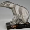 Art Deco polar bear bookends