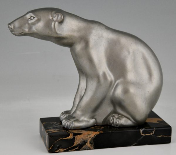 Art Deco polar bear bookends