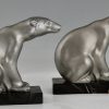 Art Deco polar bear bookends