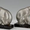 Art Deco polar bear bookends