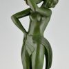 Art Deco sculptuur danseres met tamboerijn, Farandole