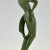 Art Deco sculptuur danseres met tamboerijn, Farandole