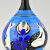 Art Deco Vase Keramik mit Akten Baigneuses