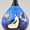 Art Deco Vase Keramik mit Akten Baigneuses