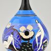 Art Deco Vase Keramik mit Akten Baigneuses