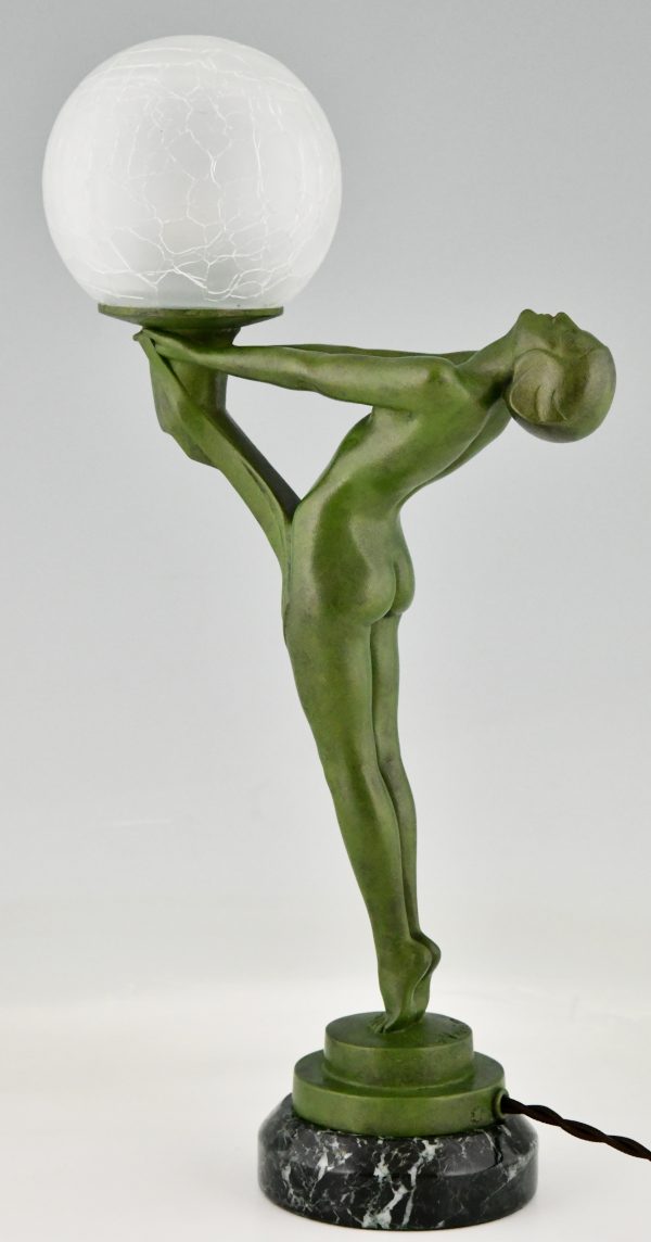 Art Deco lamp standing nude with ball