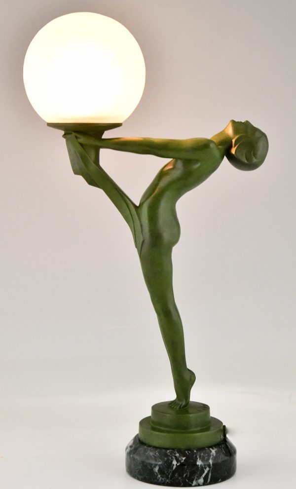 Max Le Verrier Art deco lamp nude