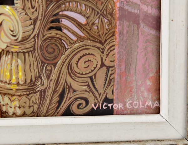 Art Deco Aquarell Haremsszene mit König und Sklavin