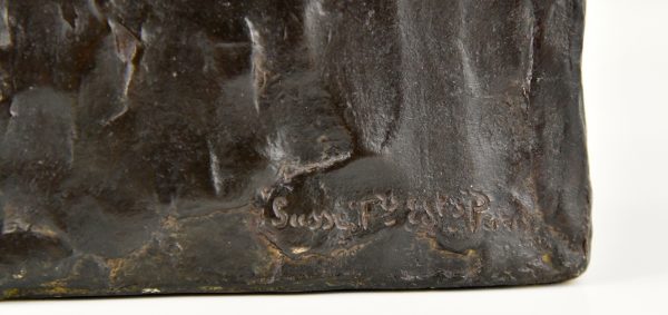 Sculpture en bronze Art Déco d’un héron
