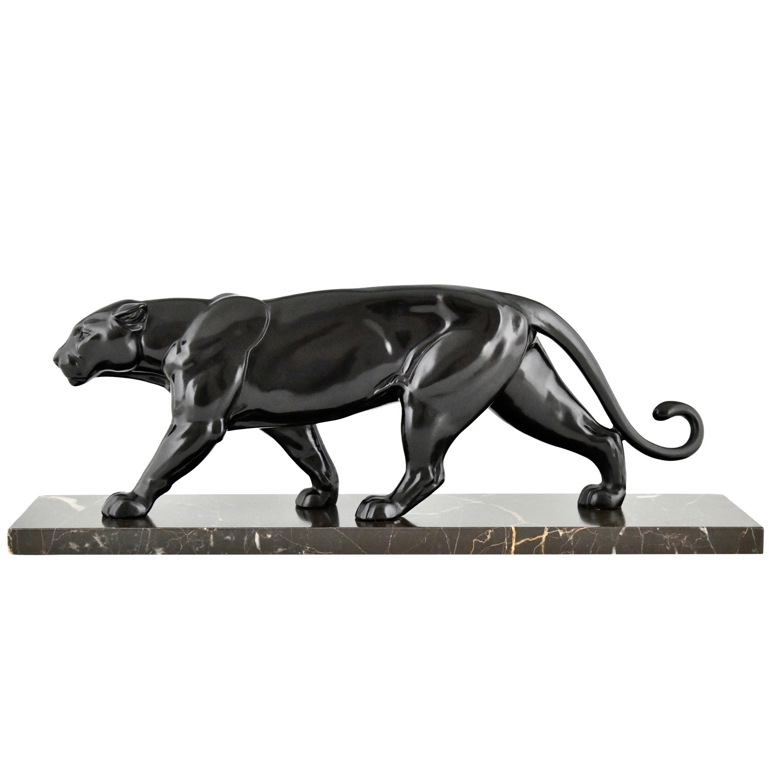 Art Deco sculptuur van een panter Art Deco panther Ouline - 1