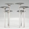 Mid Century pair of silvered flower stands or candleholders