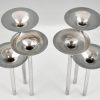 Mid Century pair of silvered flower stands or candleholders