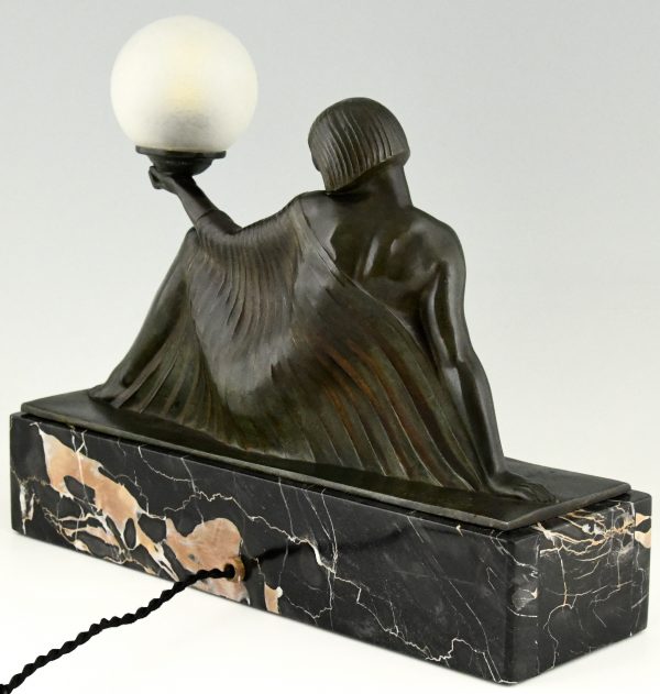 Rèverie Art Deco lamp seated nude with drape