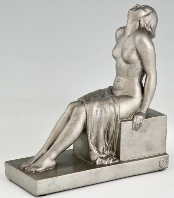 Art Deco bookends with seated nudes.