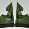 Art Deco bookends reading Medieval ladies.