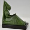 Art Deco bookends reading Medieval ladies.