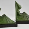 Art Deco bookends reading Medieval ladies.