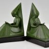 Art Deco bookends reading Medieval ladies.