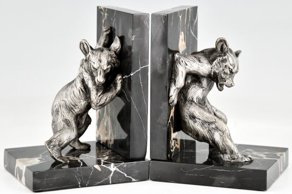 Art Deco bronze bear bookends.