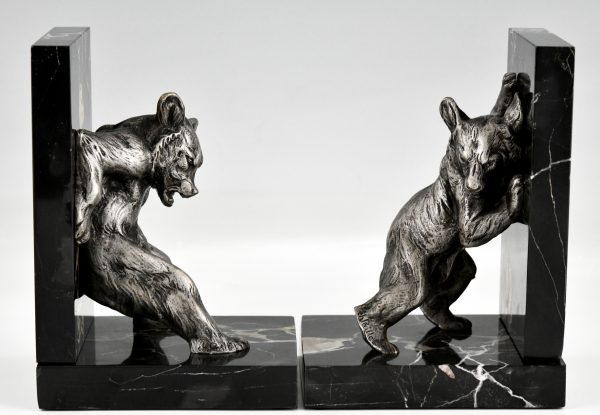 Art Deco bronze bear bookends.