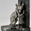 Art Deco bronze bear bookends.