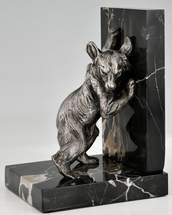 Art Deco bronze bear bookends.