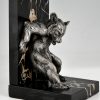 Serre-livres Art Déco en bronze avec ours