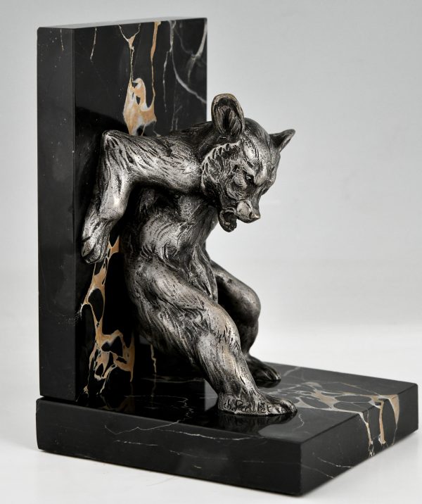 Art Deco bronze bear bookends.