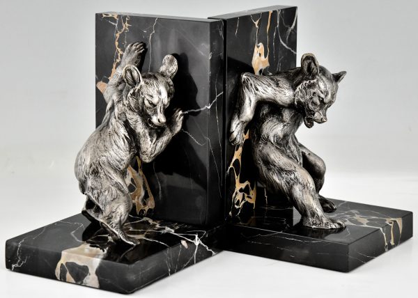 Art Deco bronze bear bookends.