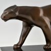 Art Deco bronzen panter sculptuur.