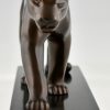 Art Deco bronze sculpture of a panther.