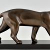 Art Deco bronze sculpture of a panther.