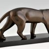 Art Deco bronzen panter sculptuur.