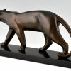 Art Deco bronzen panter sculptuur.