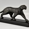 Art Deco bronze sculpture of a panther