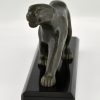 Art Deco bronze sculpture of a panther