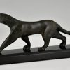 Art Deco bronze sculpture of a panther