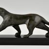 Art Deco bronze sculpture of a panther