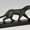 Art Deco bronze sculpture of a panther