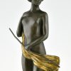 Sculpture en bronze Art Déco nu au drapé