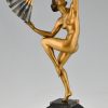 Art Deco fan dancer bronze Bouraine