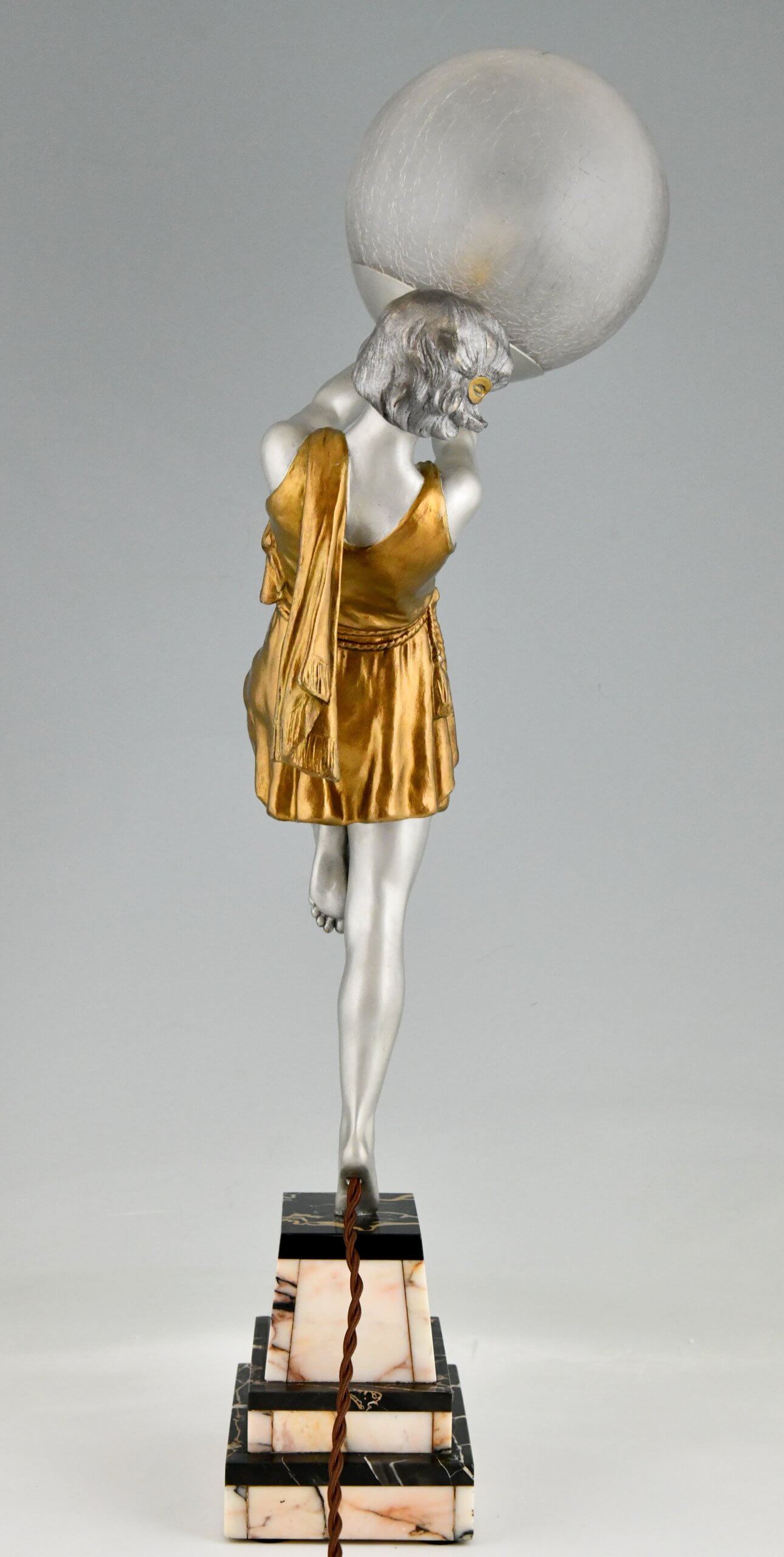 Art Deco lamp lady with ball - 9