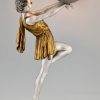 Art Deco lamp lady with ball Carlier - 2